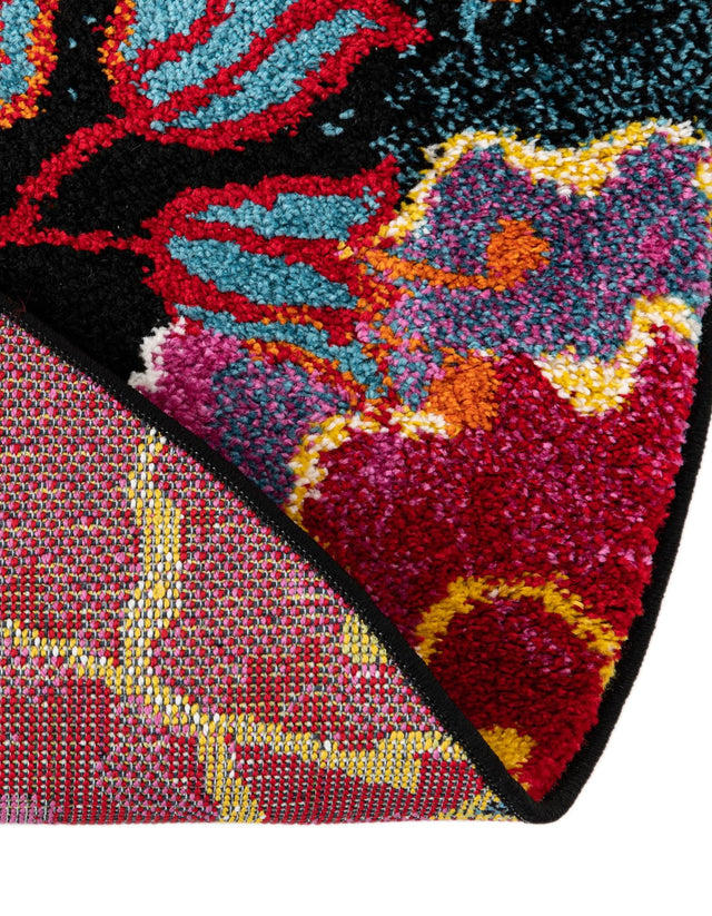 Black 7' 11 x 10' Lyon Oval Area Rug Vivid Colorful Abstract Modern 100% Polypropylene Carpet for Living Room, Dining, Office for Sale at Rug Engine