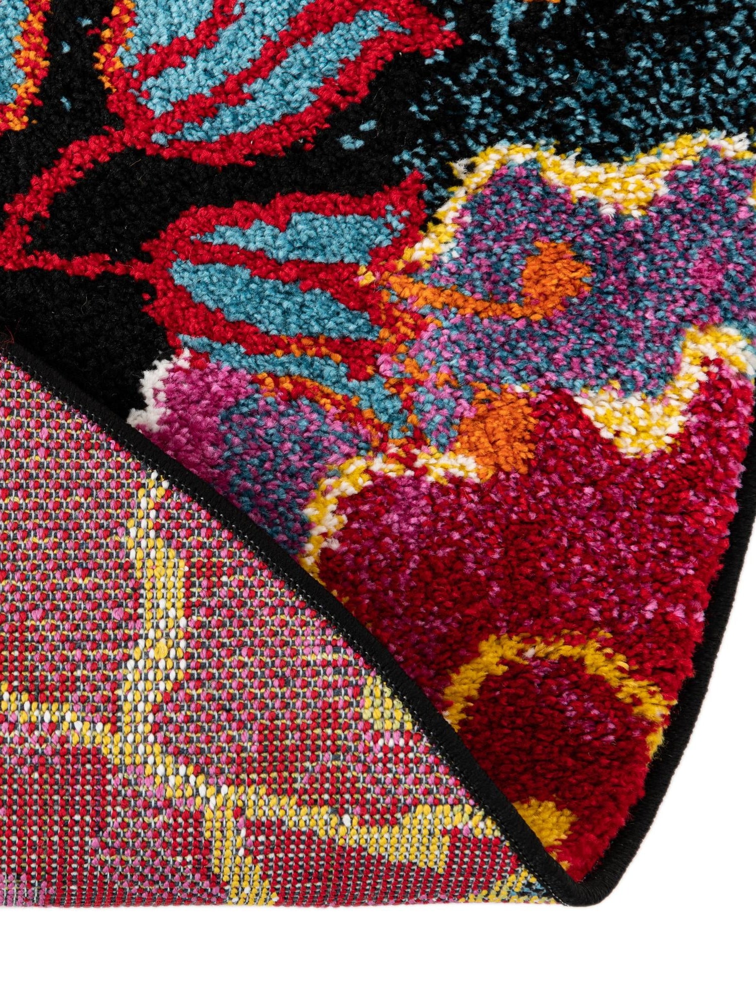 Black 3' 3 x 5' 3 Lyon Oval Area Rug Vivid Colorful Abstract Modern 100% Polypropylene Carpet for Living Room, Dining, Office for Sale at Rug Engine