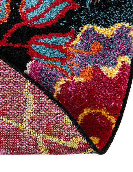Black 5' x 8' Lyon Oval Area Rug Vivid Colorful Abstract Modern 100% Polypropylene Carpet for Living Room, Dining, Office for Sale at Rug Engine