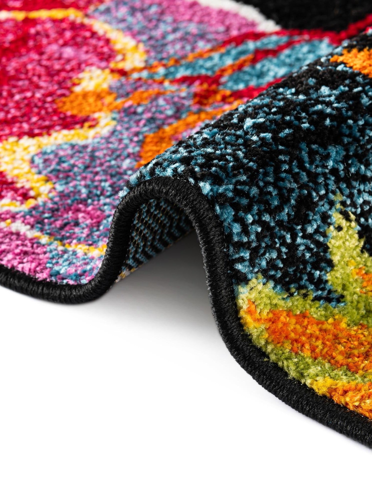 Black 5' x 8' Lyon Oval Area Rug Vivid Colorful Abstract Modern 100% Polypropylene Carpet for Living Room, Dining, Office for Sale at Rug Engine