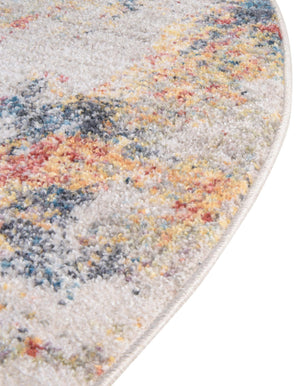 Multicolor 3' 3 x 5' 3 Rainbow Oval Area Rug Colorful Modern Unique Carpet for Living Rooms, Dining, Bedrooms, Office, Dorms for Sale at Rug Engine