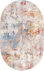 Multicolor 3' 3 x 5' 3 Rainbow Oval Area Rug Colorful Modern Unique Carpet for Living Rooms, Dining, Bedrooms, Office, Dorms for Sale at Rug Engine