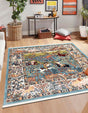 Blue 5' 3 x 5' 3 Narenj Square Area Rug 85% Polypropylene & 15% Polyester Traditional Classic Carpet for Living, Dining, Bedrooms, Office for Sale at Rug Engine