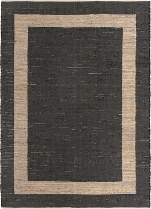 Black 9' x 12' Chindi Jute Rectangle Rug