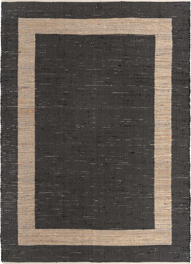 Black 9' x 12' Chindi Jute Rectangle Rug