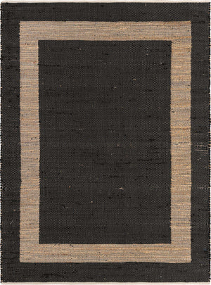 Black 7' 1 x 10' Chindi Jute Rectangle Rug