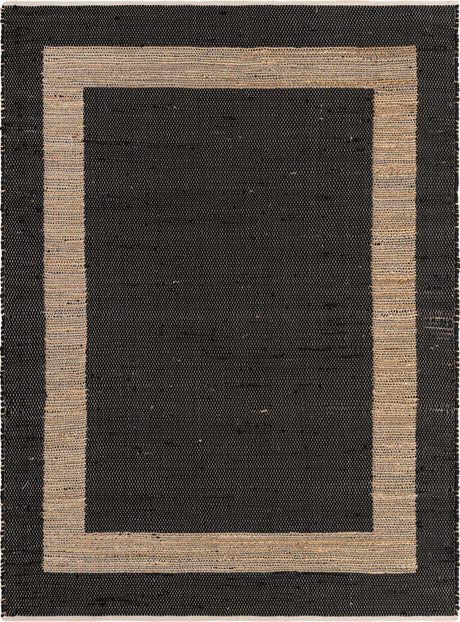 Black 7' 1 x 10' Chindi Jute Rectangle Rug