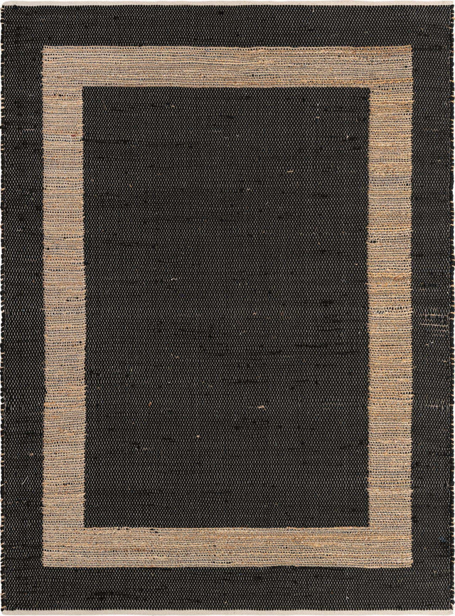 Black 7' 1 x 10' Chindi Jute Rectangle Rug
