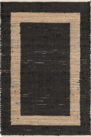 Black 4' 1 x 6' 1 Chindi Jute Rectangle Rug