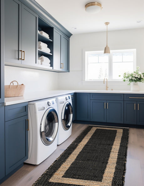 Black 2' 2 x 6' 1 Chindi Jute Runner Area Rug Interior Design Home Decor Carpet Mat for Sale at Rug Engine