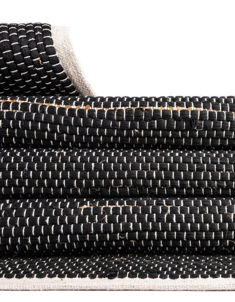 Black 2' 7 x 10' Chindi Jute Runner Area Rug Interior Design Home Decor Carpet Mat for Sale at Rug Engine