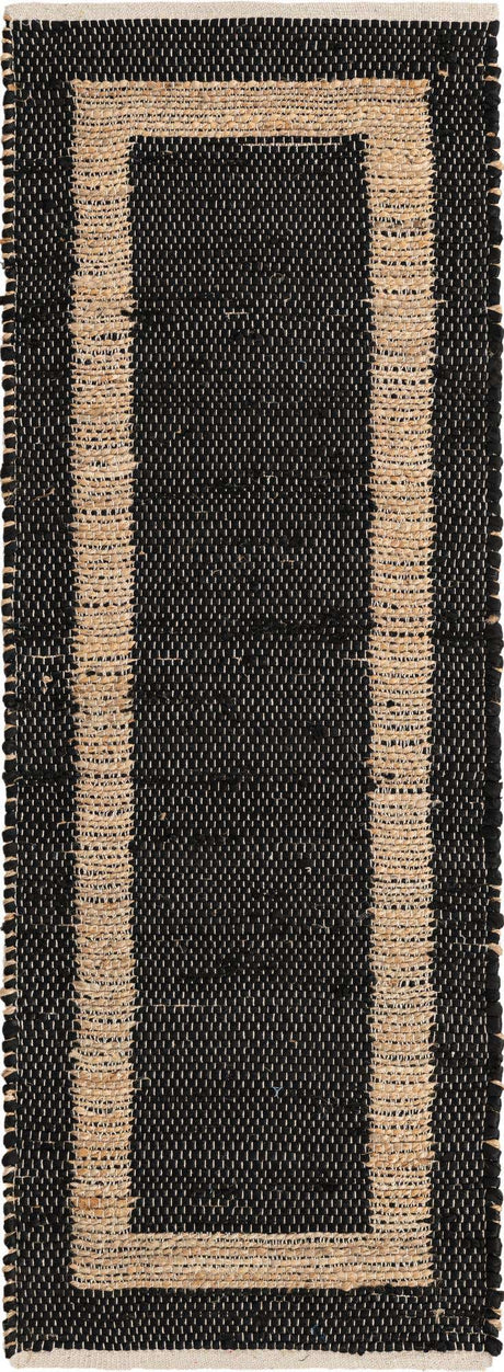 Black 2' 2 x 6' 1 Chindi Jute Runner Rug