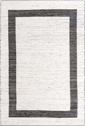 White and Black 10' x 14' 1 Chindi Jute Rectangle Rug