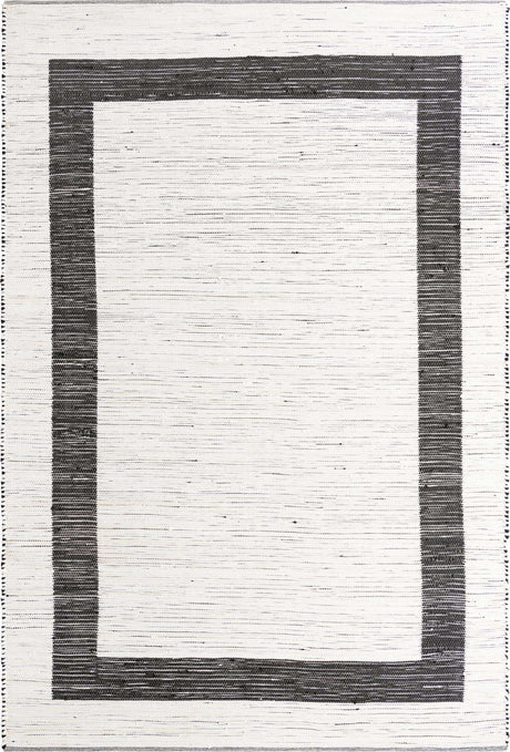 White and Black 10' x 14' 1 Chindi Jute Rectangle Rug