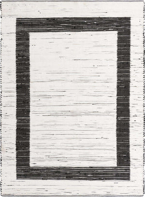 White and Black 8' x 11' Chindi Jute Rectangle Rug