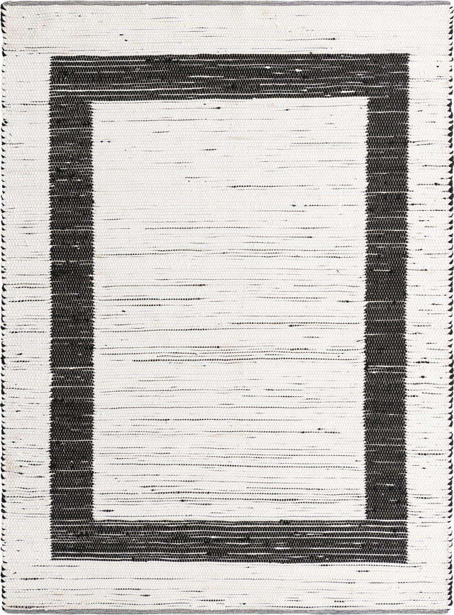 White and Black 8' x 11' Chindi Jute Rectangle Rug