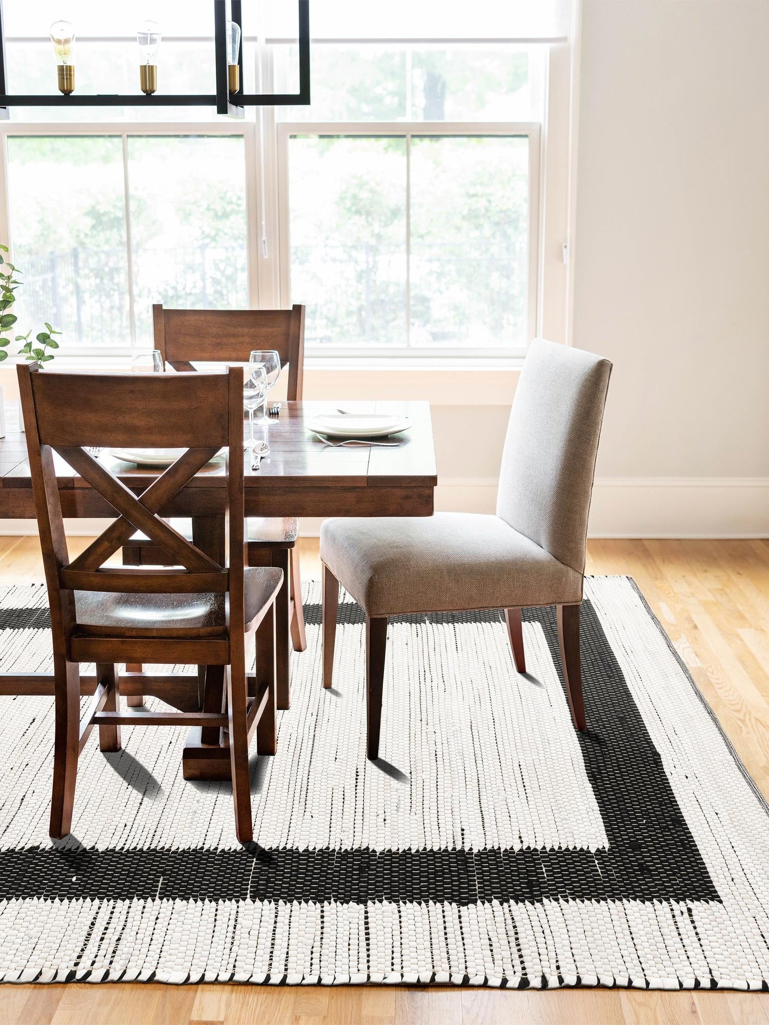 White and Black 10' x 14' 1 Chindi Jute Rectangle Area Rug Interior Design Home Decor Carpet Mat for Sale at Rug Engine