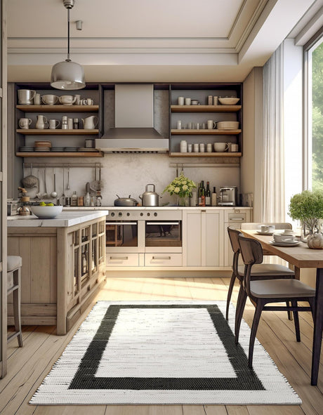 White and Black 7' 1 x 10' Chindi Jute Rectangle Area Rug Interior Design Home Decor Carpet Mat for Sale at Rug Engine