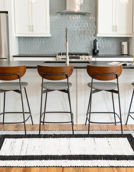 White and Black 2' 7 x 10' Chindi Jute Runner Area Rug Interior Design Home Decor Carpet Mat for Sale at Rug Engine