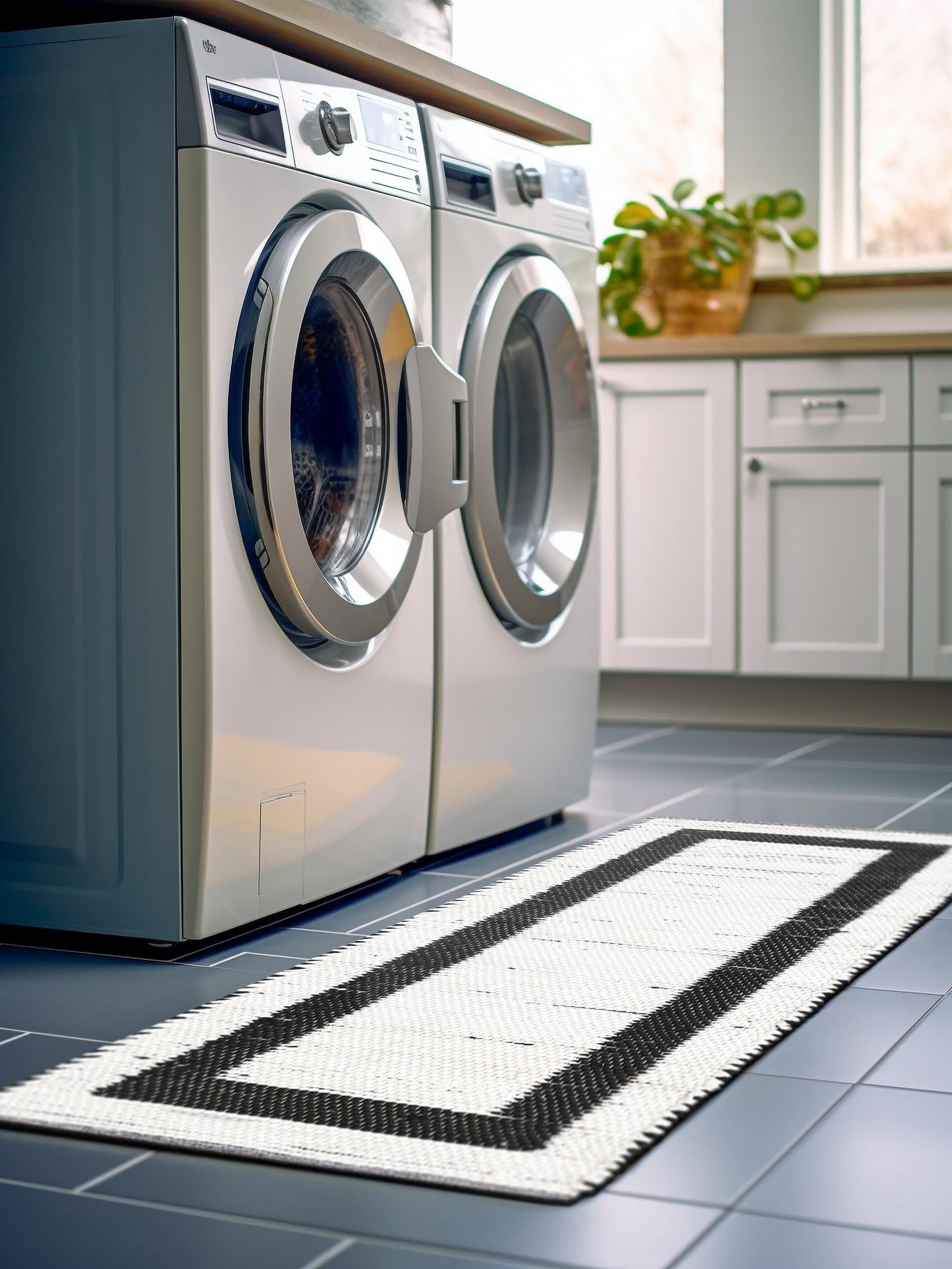 White and Black 2' 2 x 6' 1 Chindi Jute Runner Area Rug Interior Design Home Decor Carpet Mat for Sale at Rug Engine