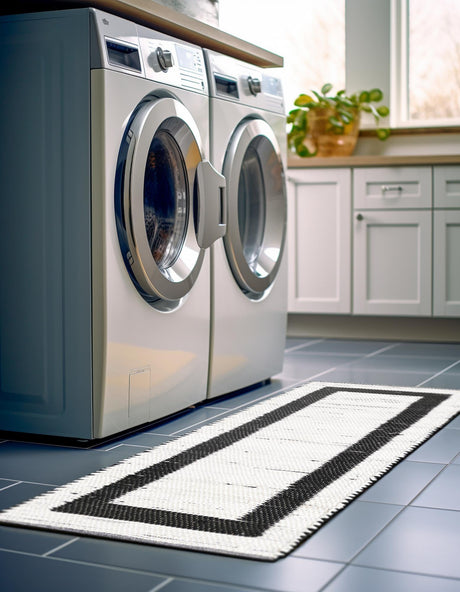 White and Black 2' 2 x 6' 1 Chindi Jute Runner Area Rug Interior Design Home Decor Carpet Mat for Sale at Rug Engine