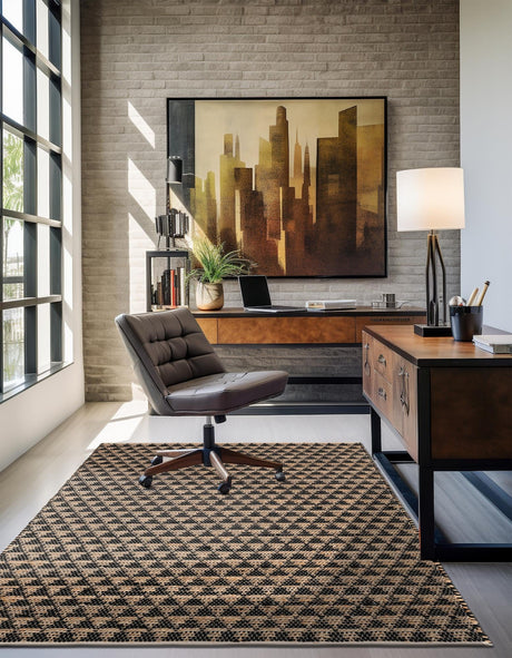 Black 5' 1 x 8' Chindi Jute Rectangle Area Rug Interior Design Home Decor Carpet Mat for Sale at Rug Engine