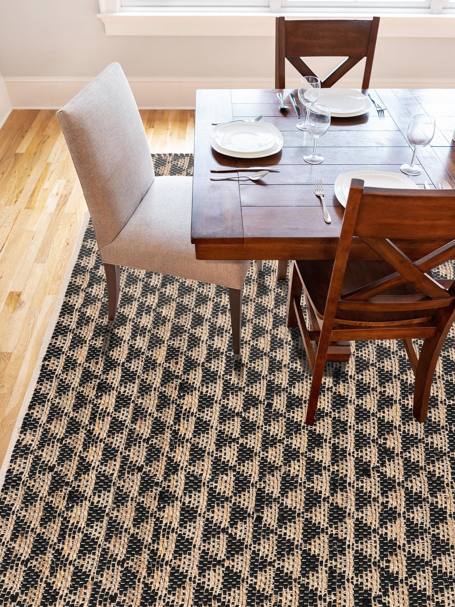 Black 10' x 14' 1 Chindi Jute Rectangle Area Rug Interior Design Home Decor Carpet Mat for Sale at Rug Engine