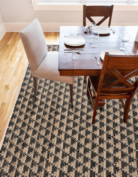 Black 2' x 3' 1 Chindi Jute Rectangle Area Rug Interior Design Home Decor Carpet Mat for Sale at Rug Engine