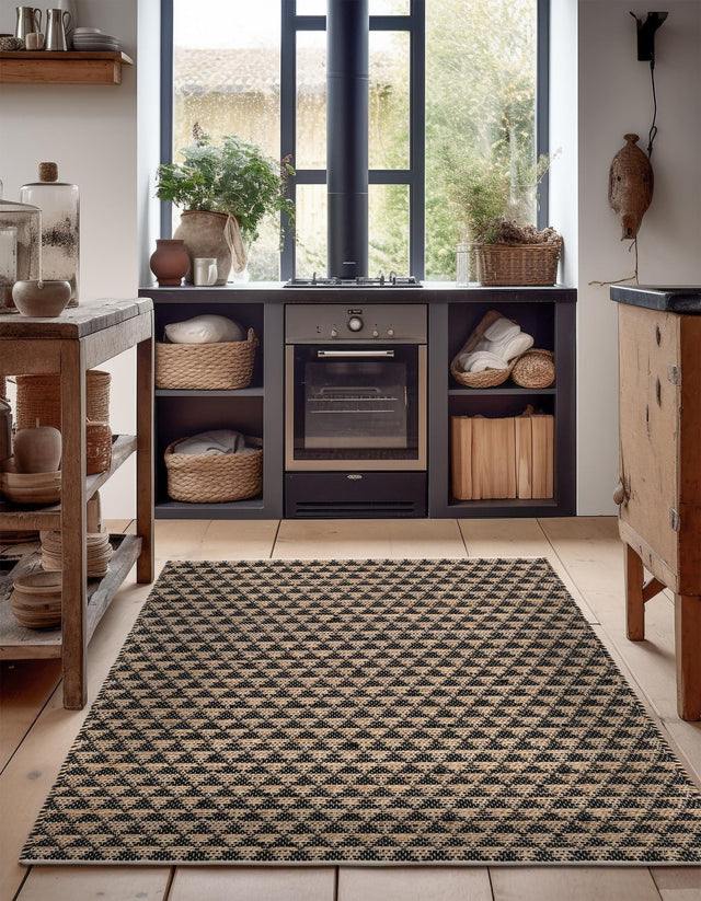 Black 10' x 14' 1 Chindi Jute Rectangle Rug