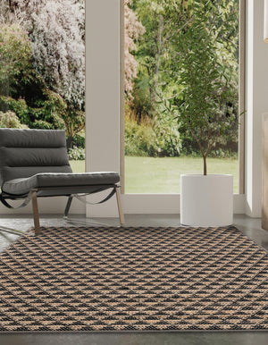 Black 2' x 3' 1 Chindi Jute Rectangle Rug