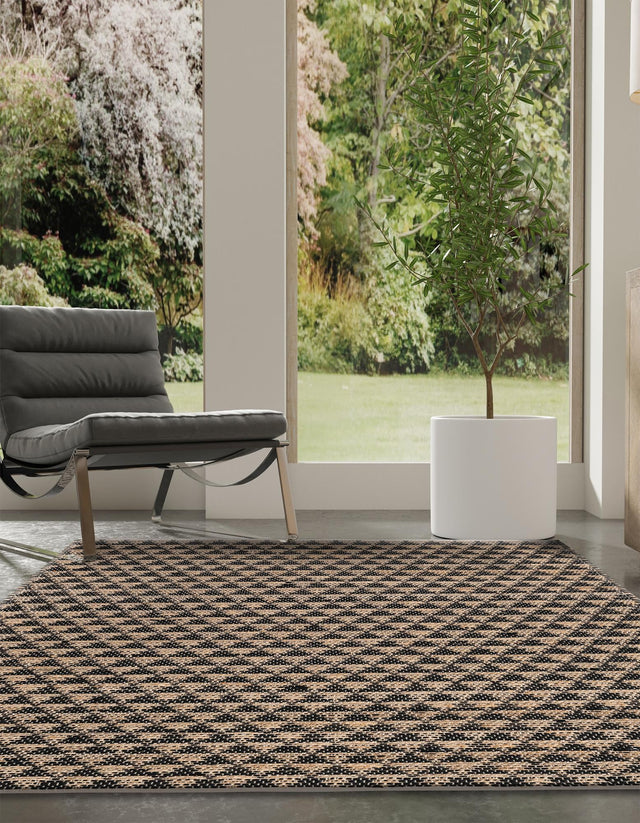 Black 2' x 3' 1 Chindi Jute Rectangle Rug