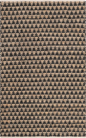 Black 5' 1 x 8' Chindi Jute Rectangle Rug