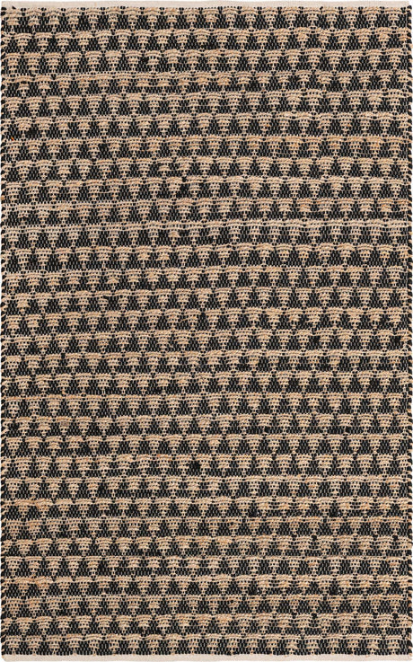Black 5' 1 x 8' Chindi Jute Rectangle Rug