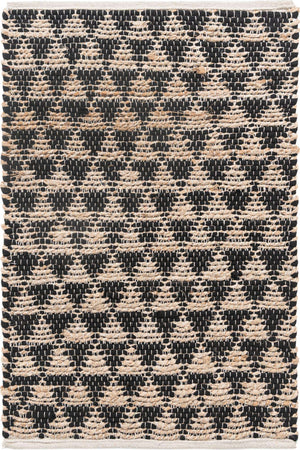 Black 2' x 3' 1 Chindi Jute Rectangle Rug