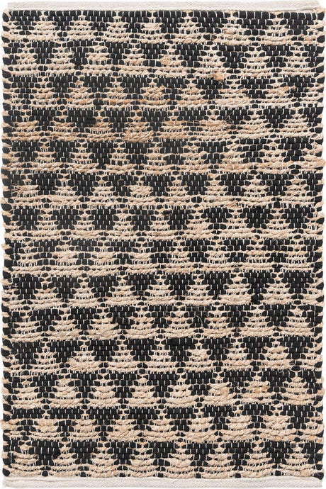 Black 2' x 3' 1 Chindi Jute Rectangle Rug