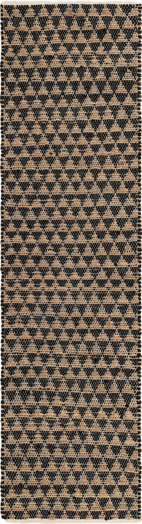 Black 3' x 10' Chindi Jute Runner Rug
