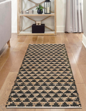 Black 2' 2 x 6' 1 Chindi Jute Runner Rug