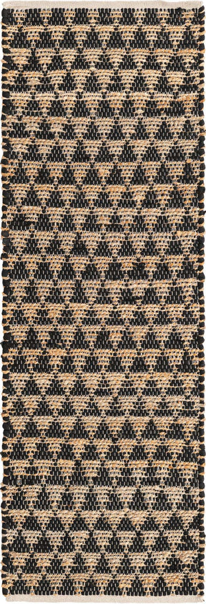 Black 2' 2 x 6' 1 Chindi Jute Runner Rug