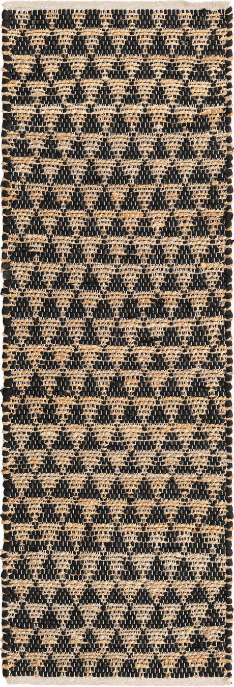 Black 2' 2 x 6' 1 Chindi Jute Runner Rug