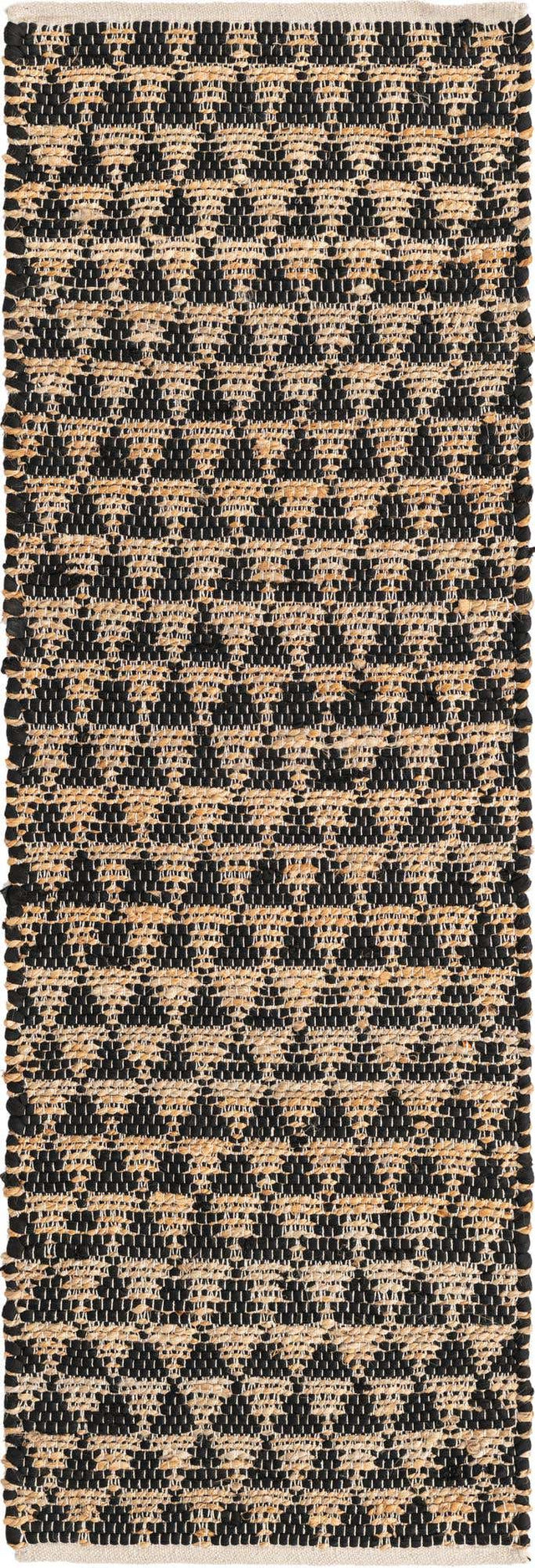 Black 2' 2 x 6' 1 Chindi Jute Runner Rug