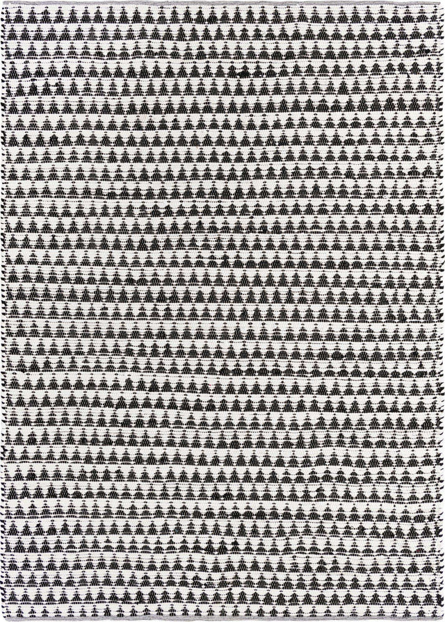 White Black 8' x 11' Chindi Jute Rectangle Rug