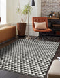 White Black 5' 1 x 8' Chindi Jute Rectangle Rug