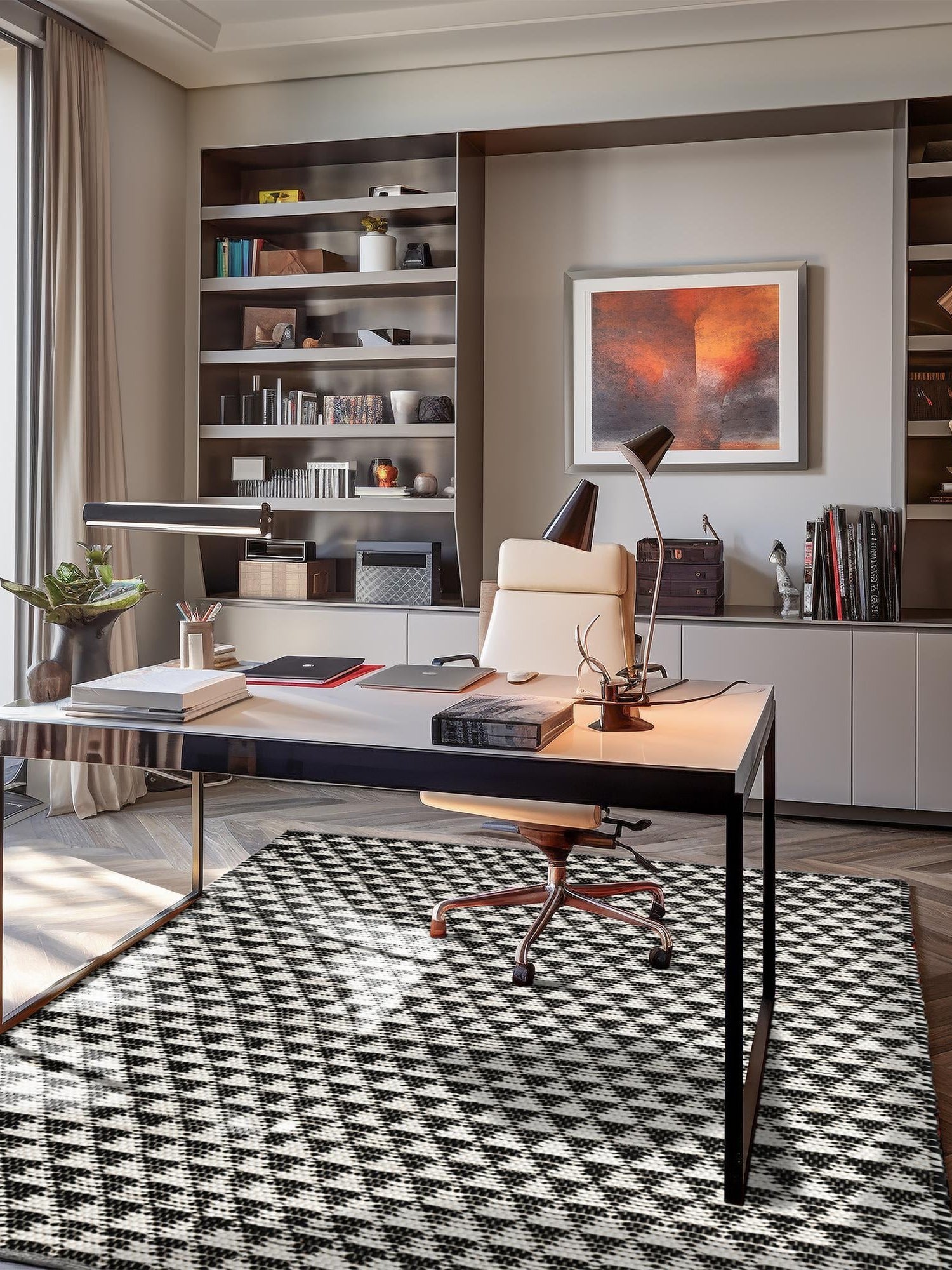 Black and White 2' x 3' 1 Chindi Jute Rectangle Area Rug Interior Design Home Decor Carpet Mat for Sale at Rug Engine