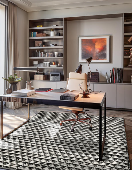 Black and White 2' x 3' 1 Chindi Jute Rectangle Area Rug Interior Design Home Decor Carpet Mat for Sale at Rug Engine