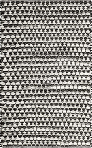 White Black 5' 1 x 8' Chindi Jute Rectangle Rug