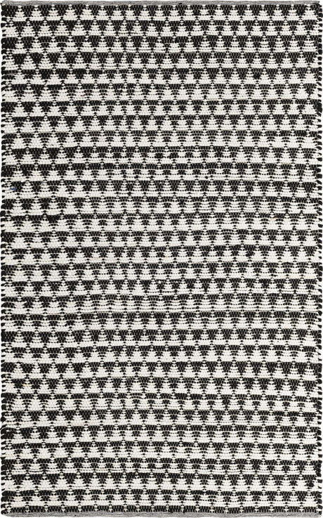 White Black 5' 1 x 8' Chindi Jute Rectangle Rug