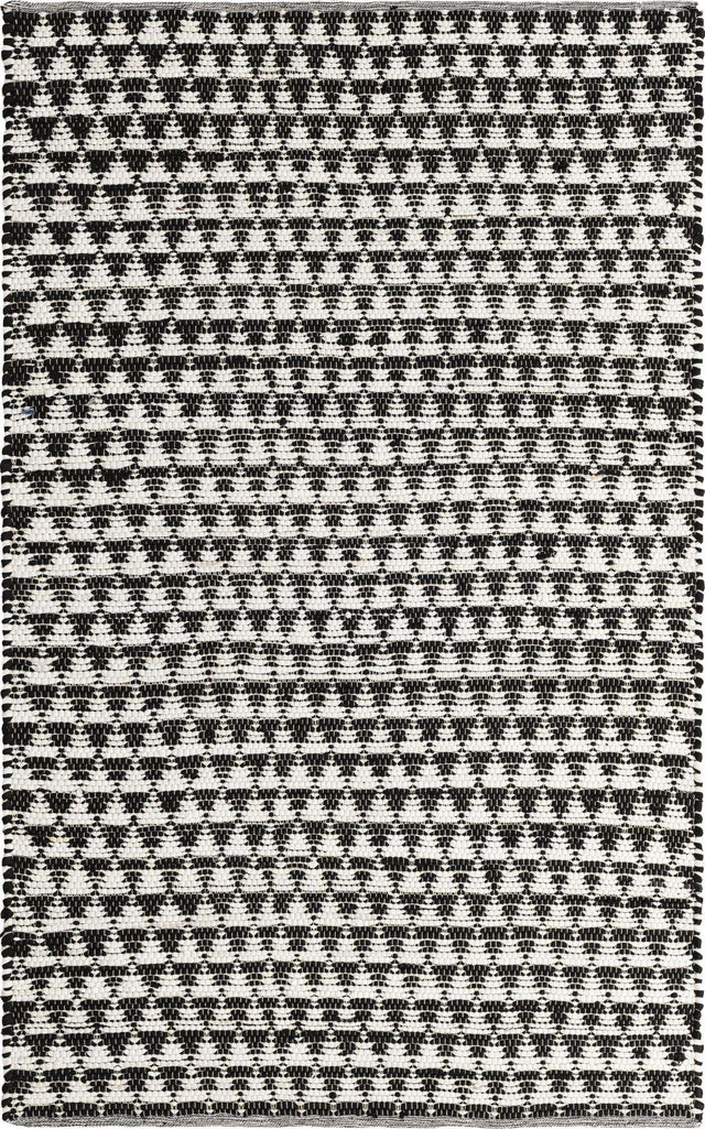 White Black 5' 1 x 8' Chindi Jute Rectangle Rug