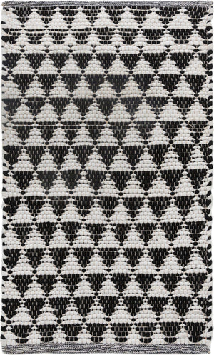 White Black 2' x 3' 1 Chindi Jute Rectangle Rug