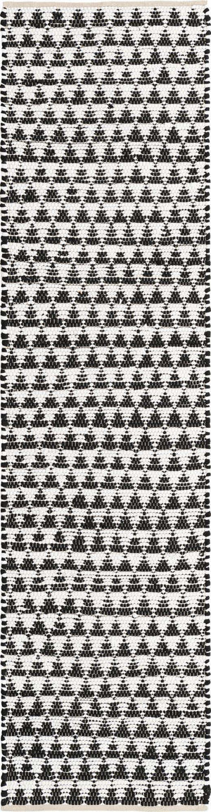 White Black 3' x 10' Chindi Jute Runner Rug
