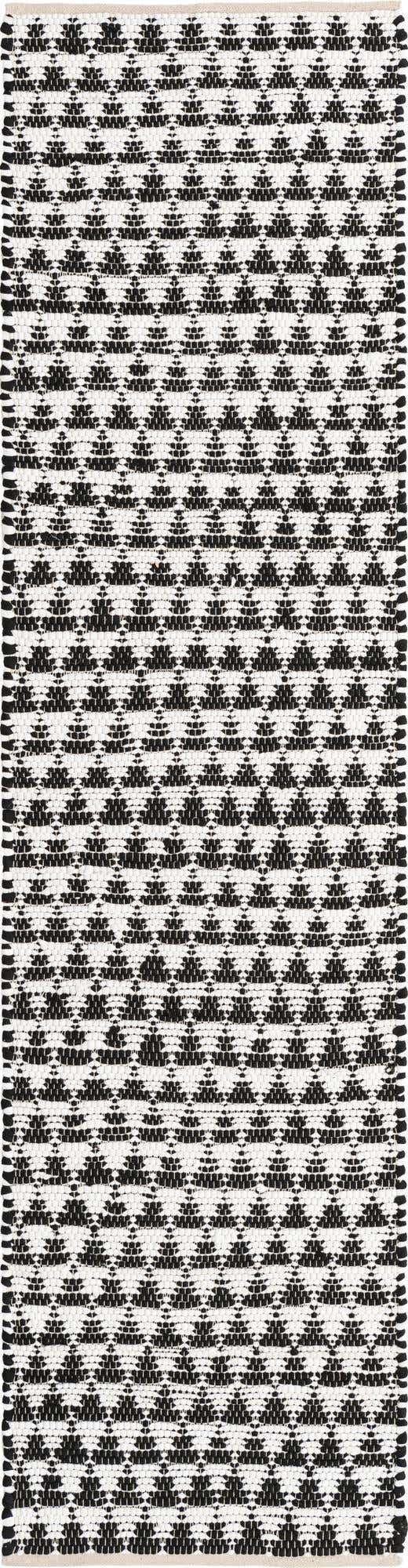 White Black 3' x 10' Chindi Jute Runner Rug